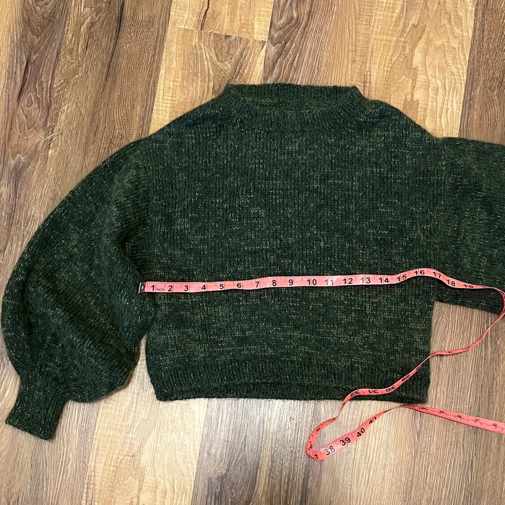 Hand knit wool and silk sweater